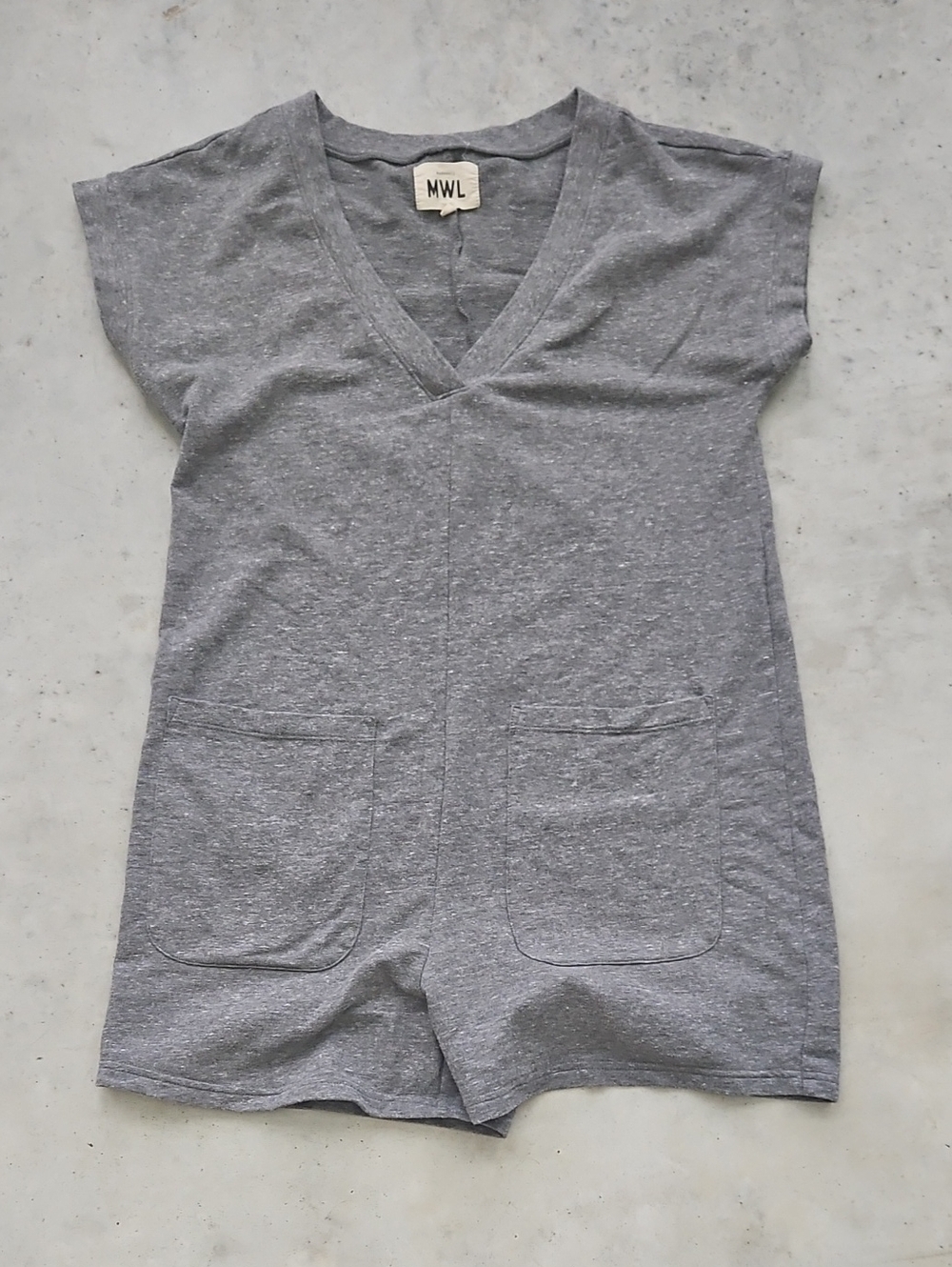 Madewell Heather Gray Short-Sleeve Romper
